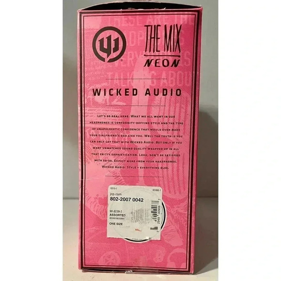 WICKED AUDIO 2-in-1 Combo Ear Buds and Headphones Hot‎ Pink Neon WI-8232 - Picture 4 of 8